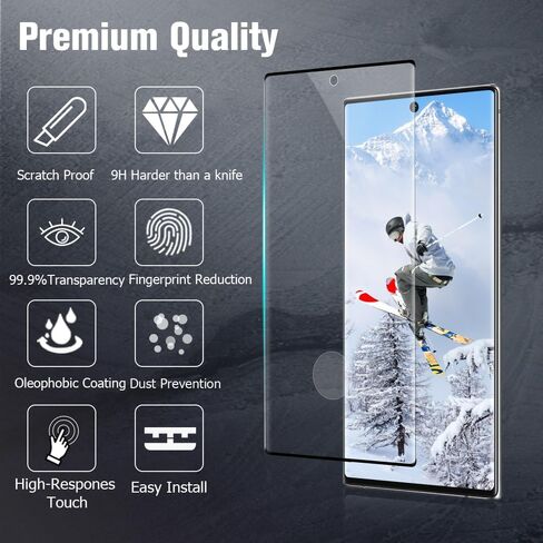 [عبوتان + 2] واقي شاشة من الزجاج المقوى Galaxy Note 10 Plus، دعم بصمات الأصابع بالموجات فوق الصوتية، صلابة 9H مقاومة للخدش، منحني ثلاثي الأبعاد عالي الدقة، خالٍ من الفقاعات، لواقي شاشة Samsung Galaxy Note 10 Plus (6.8 بوصة) in Kuwait