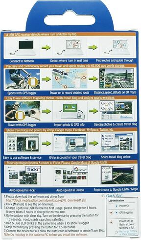 i-gotU GT-120 USB GPS Travel Logger w/Blog Software - Record and Trace Outdoor Activity on 3D Map! in Kuwait