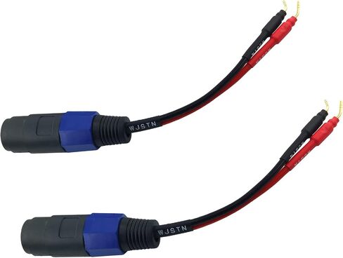 WJSTN Banana Plug to Female Speakon Speaker Adapter Cable 2mm Banana Plug Closed Screws Connectors to Speakon Speaker 6 inches 2 Pack in Saudi Arabia