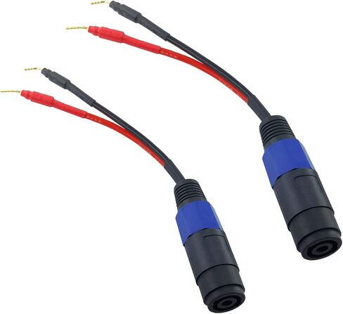 WJSTN Banana Plug to Female Speakon Speaker Adapter Cable 2mm Banana Plug Closed Screws Connectors to Speakon Speaker 6 inches 2 Pack in Saudi Arabia