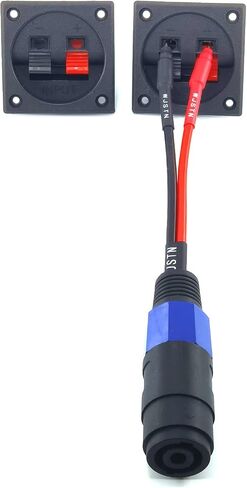 WJSTN Banana Plug to Female Speakon Speaker Adapter Cable 2mm Banana Plug Closed Screws Connectors to Speakon Speaker 6 inches 2 Pack in Saudi Arabia