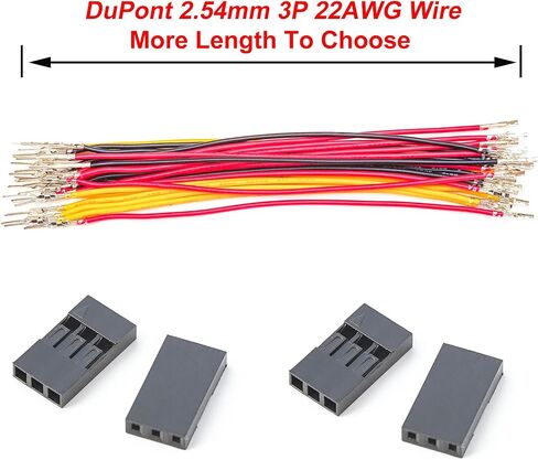 Dupont 2.54mm Wire Male to Female Dupont Connector and 22AWG Pre-Crimped Cable, Single Row 1/2/3/4/5/6/7/8/9/10P JST Connector with Length of 10/30/50/100cm Dupont Wire (1Pcs MF 10P-10CM) in Kuwait