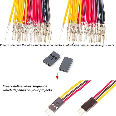 Dupont 2.54mm Wire Male to Female Dupont Connector and 22AWG Pre-Crimped Cable, Single Row 1/2/3/4/5/6/7/8/9/10P JST Connector with Length of 10/30/50/100cm Dupont Wire (1Pcs MF 10P-10CM) in Kuwait