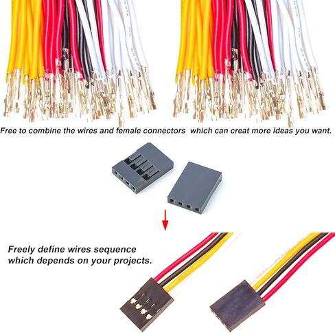 Dupont 2.54mm Wire Male to Female Dupont Connector and 22AWG Pre-Crimped Cable, Single Row 1/2/3/4/5/6/7/8/9/10P JST Connector with Length of 10/30/50/100cm Dupont Wire (1Pcs MF 10P-10CM) in Saudi Arabia