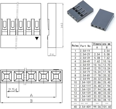 Dupont 2.54mm Wire Male to Female Dupont Connector and 22AWG Pre-Crimped Cable, Single Row 1/2/3/4/5/6/7/8/9/10P JST Connector with Length of 10/30/50/100cm Dupont Wire (1Pcs MF 10P-10CM) in Saudi Arabia