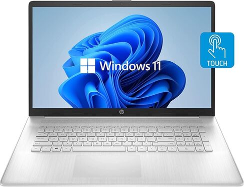 كمبيوتر محمول HP 2023 Newest 17، شاشة لمس 17.3 بوصة HD+، معالج Intel Core i7-1355U، ذاكرة الوصول العشوائي 32 جيجابايت، 1 تيرابايت SSD، كاميرا ويب، HDMI، لوحة مفاتيح بإضاءة خلفية، واي فاي، Windows 11 Home، فضي in Saudi Arabia