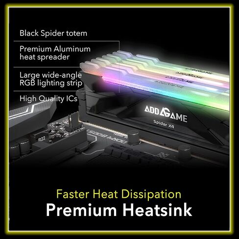 Addlink AddGame Spider 4 32GB (16GBx2) Gaming DDR4 3200MHz مع Heatsink 288-Pin C16 UDIMM ثنائي القناة لمجموعة ذاكرة سطح المكتب in Kuwait