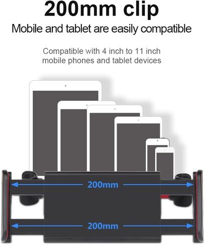 حامل مسند رأس السيارة Enpei، حامل مسند رأس الكمبيوتر اللوحي متوافق مع أجهزة مثل Pad Pro Air Mini، والأجهزة اللوحية، وGoogle Nexus، والأجهزة اللوحية والهواتف المحمولة الأخرى مقاس 4-11 بوصة (ترقية جديدة 2021) in Kuwait