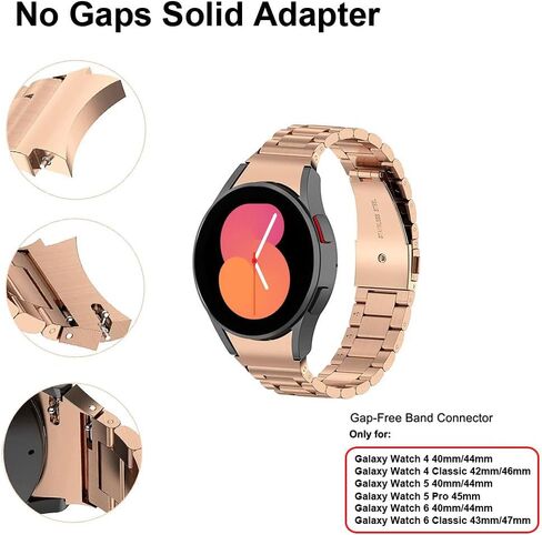 Sankel Connectors Compatible for Samsung Galaxy Watch 4/4 Classic/Watch 5/5 Pro/Watch 6/6 Classic Smartwatch Band Adapter,Stainless Steel Band Connector Adapter Replacement for Galaxy Watch 4/5/6 in Kuwait