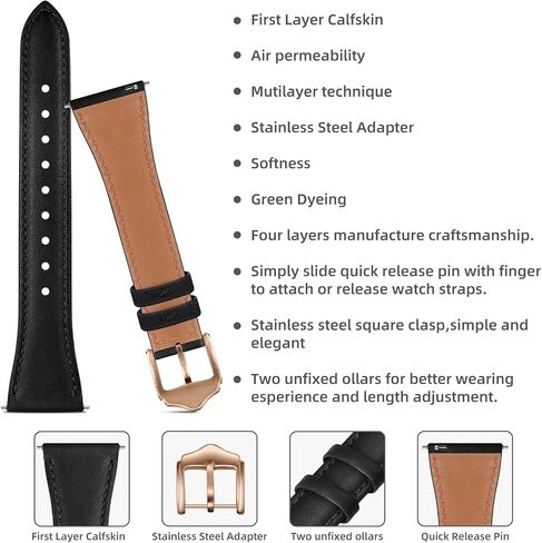 OXWALLEN 20MM Quick Release Leather Watch Band Compatible with Samsung Galaxy Watch 6 5 4 Band 40mm 44mm/Watch 5 Pro 45mm/Galaxy Watch 4 6 Classic Band 42mm 46mm 43mm 47mm/Watch 3 41mm/Active 2 Braided Strap for Women in Kuwait