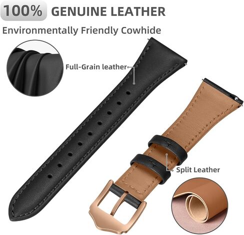 OXWALLEN 20MM Quick Release Leather Watch Band Compatible with Samsung Galaxy Watch 6 5 4 Band 40mm 44mm/Watch 5 Pro 45mm/Galaxy Watch 4 6 Classic Band 42mm 46mm 43mm 47mm/Watch 3 41mm/Active 2 Braided Strap for Women in Kuwait