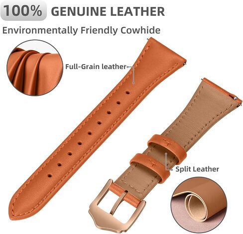 OXWALLEN 20MM Quick Release Leather Watch Band Compatible with Samsung Galaxy Watch 6 5 4 Band 40mm 44mm/Watch 5 Pro 45mm/Galaxy Watch 4 6 Classic Band 42mm 46mm 43mm 47mm/Watch 3 41mm/Active 2 Braided Strap for Women in Saudi Arabia