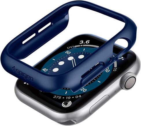 Spigen Thin Fit Designed for Apple Watch Case for 44mm Series SE2/6/SE/5/4 - Black in Saudi Arabia