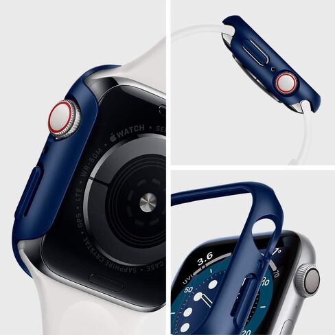 Spigen Thin Fit Designed for Apple Watch Case for 44mm Series SE2/6/SE/5/4 - Black in Saudi Arabia