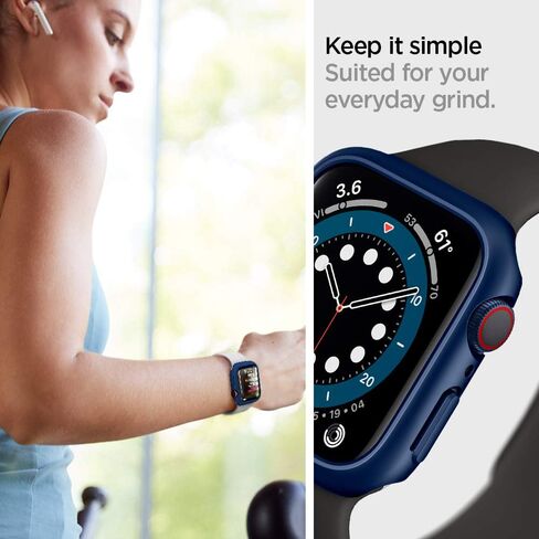 Spigen Thin Fit Designed for Apple Watch Case for 44mm Series SE2/6/SE/5/4 - Black in Saudi Arabia