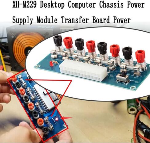 2pcs XH-M229 Bench-top Computer Chassis Supply Modules Transfer Board 24pin 3.3V 5V 12V Desktop Power Supply Breakout Adapter in Saudi Arabia