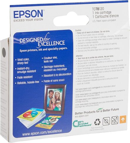 خرطوشة حبر ذات سعة قياسية من Epson T078 Claria Hi-Definition 78, اسود in Saudi Arabia