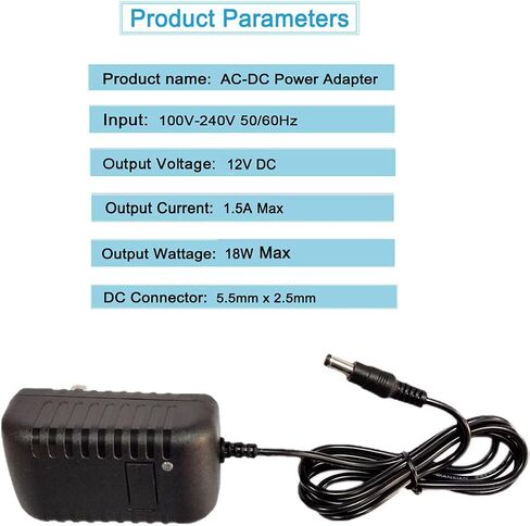 MTYTOT 12V 1.5A 1500mA محول التيار الكهربائي 100-240V AC إلى DC 12Volt محولات تحويل التيار الكهربائي مع 8 نصائح 5.5x2.5mm/2.1mm 4.0x1.7mm 3.5x1.35mm 3.0x1.1mm 2.5x0.7mm Micro-USB Type-C in Saudi Arabia