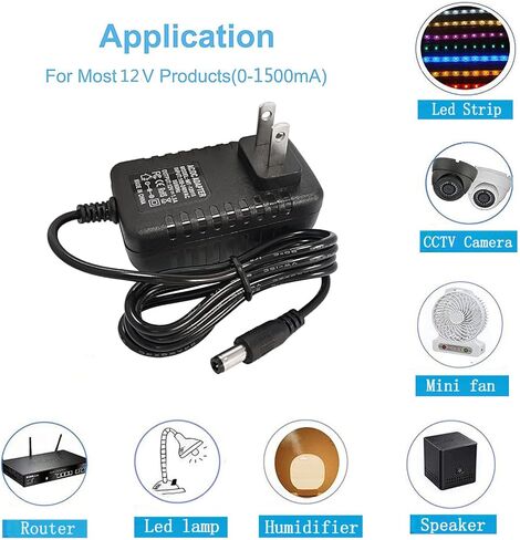 MTYTOT 12V 1.5A 1500mA محول التيار الكهربائي 100-240V AC إلى DC 12Volt محولات تحويل التيار الكهربائي مع 8 نصائح 5.5x2.5mm/2.1mm 4.0x1.7mm 3.5x1.35mm 3.0x1.1mm 2.5x0.7mm Micro-USB Type-C in Saudi Arabia