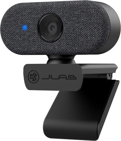 كاميرا ويب JLab Go Cam USB HD، أسود، 1080P/30 إطارًا في الثانية، 2.1 ميجابكسل، إعداد محمول بسيط، ميكروفون متعدد الاتجاهات، متوافق مع أجهزة الكمبيوتر الشخصية، Mac وChromebook in Kuwait