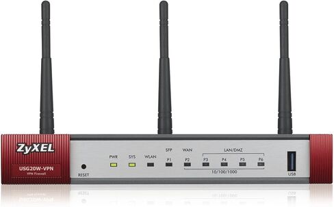 جدار فايري VPN الجيل القادم من زيكسيل مع 1 وان، و1 SFP، و4 منافذ جيجا LAN/DMZ و802.11ac/n واي فاي [USG20W-VPN] in Saudi Arabia