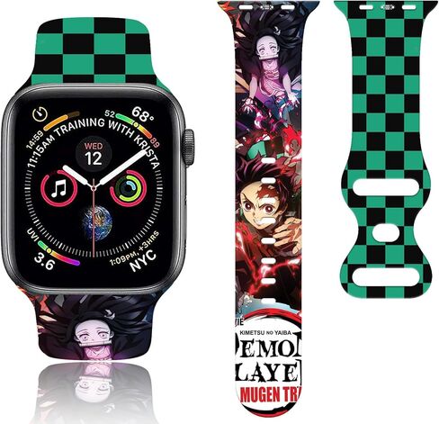 TZNUOUIE Anime Cartoon Watch Band Compatible with Watch Bands 38mm 40mm 41mm 42mm 44mm 45mm 49mm,Soft Silicone Replacement Sport Strap for Watch Series 9 8 7 6 5 4 3 2 1 SE,Gift for Boys Girls in Kuwait