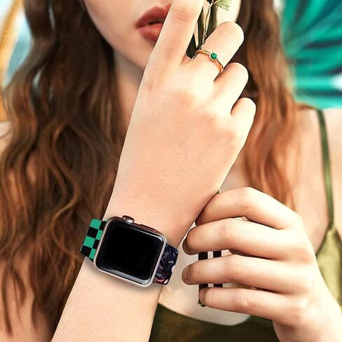 TZNUOUIE Anime Cartoon Watch Band Compatible with Watch Bands 38mm 40mm 41mm 42mm 44mm 45mm 49mm,Soft Silicone Replacement Sport Strap for Watch Series 9 8 7 6 5 4 3 2 1 SE,Gift for Boys Girls in Kuwait