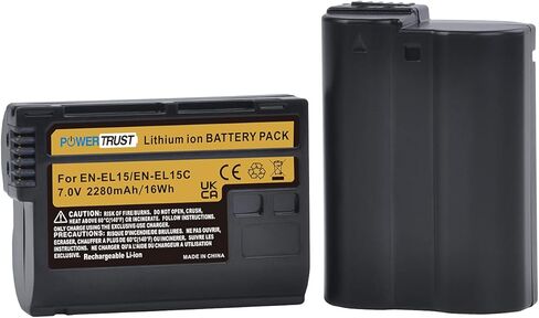 PowerTrust EN-EL15C EN-EL15 Battery and Charger Compatible with Nikon D7500, D7200, D7100, D7000, D850, D750, D500 in Kuwait