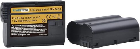 PowerTrust EN-EL15C EN-EL15 Battery and Charger Compatible with Nikon D7500, D7200, D7100, D7000, D850, D750, D500 in Kuwait