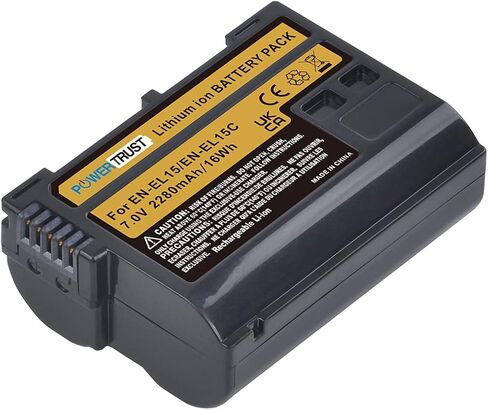PowerTrust EN-EL15C EN-EL15 Battery and Charger Compatible with Nikon D7500, D7200, D7100, D7000, D850, D750, D500 in Kuwait