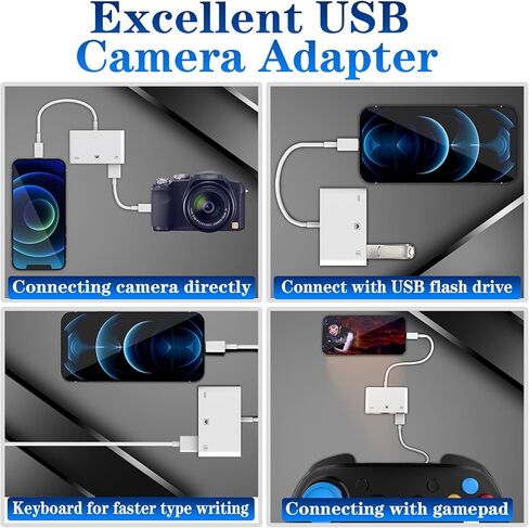 [Apple MFi Certified] Lightning to RJ45 Ethernet Adapter, 3 in 1 RJ45 LAN Ethernet Network Adapter for iPhone/iPad with Charge Port and USB 3.0 OTG Port Support USB Flash Drive/Keyboard/Mouse/Camera in Kuwait