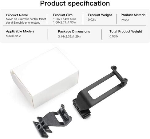 دعامة إطلاق سريع من Hongwen، حامل حامل للهاتف اللوحي سهل التركيب، ملحق طائرة بدون طيار، وحدة تحكم عن بعد قابلة للإمالة بدعم ثابت ممتد من ABS، لـ DJI Mavic Air 2 in Kuwait
