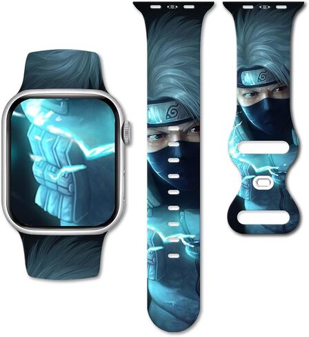 حزام ساعة أنيمي متوافق مع أشرطة ساعة أبل 38 مم 40 مم 41 مم 42 مم 44 مم 45 مم 49 مم، حزام رياضي بديل من السيليكون الناعم كارتوني متوافق مع سلسلة iWatch 8,7,6,5,4,3,2,1,SE in Kuwait