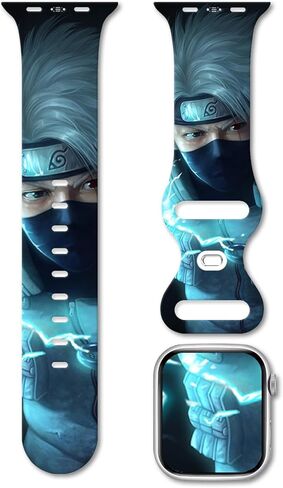 حزام ساعة أنيمي متوافق مع أشرطة ساعة أبل 38 مم 40 مم 41 مم 42 مم 44 مم 45 مم 49 مم، حزام رياضي بديل من السيليكون الناعم كارتوني متوافق مع سلسلة iWatch 8,7,6,5,4,3,2,1,SE in Kuwait