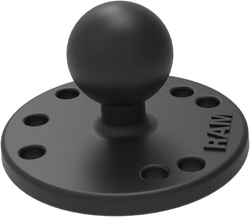 RAM MOUNTS Round Plate Ball Base with B Size 1" Ball, 4-Hole AMPS | Marine-grade aluminum mounting base, compatible with RAM Mounts holders and arms in Saudi Arabia