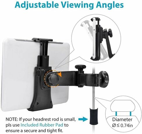 YOVECATHOU 360° Car Back Seat Headrest Holder Mount for iPad Tablet Phone Samsung,Other 4.7 -10.5" Cellphones and Tablets in Saudi Arabia