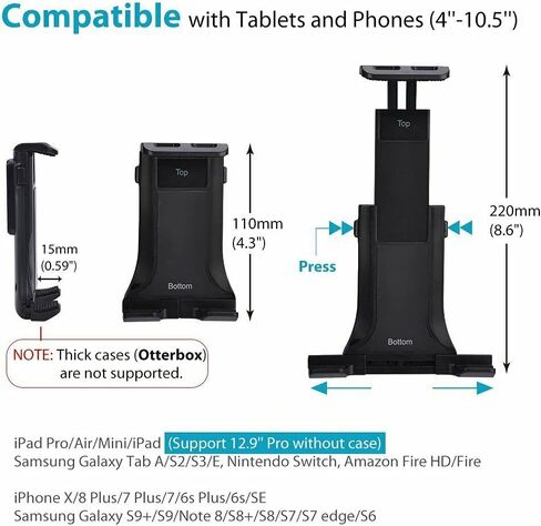 YOVECATHOU 360° Car Back Seat Headrest Holder Mount for iPad Tablet Phone Samsung,Other 4.7 -10.5" Cellphones and Tablets in Saudi Arabia