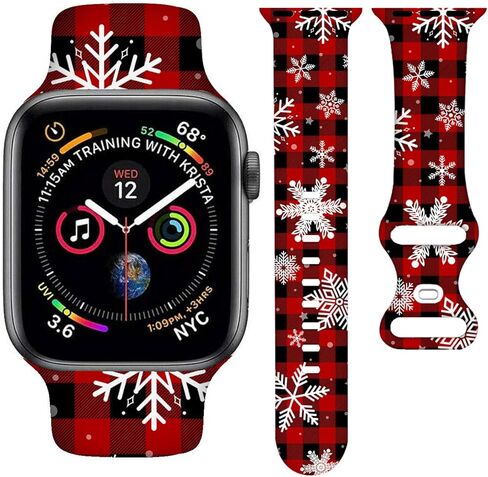YAGEDOVIU Holiday Watch Bands ساعة متوافقة 38 مم 40 مم 41 مم 42 مم للنساء والرجال، سوار معصم بديل من السيليكون الناعم قابل للتعديل لسلسلة SE 8/7/6/5/4/3/2/1 in Kuwait
