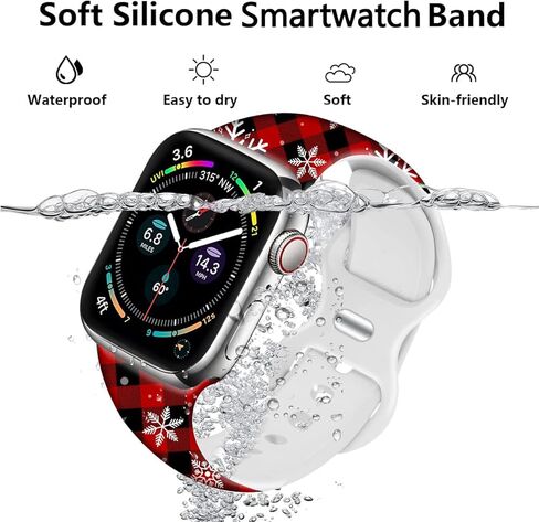 YAGEDOVIU Holiday Watch Bands ساعة متوافقة 38 مم 40 مم 41 مم 42 مم للنساء والرجال، سوار معصم بديل من السيليكون الناعم قابل للتعديل لسلسلة SE 8/7/6/5/4/3/2/1 in Kuwait