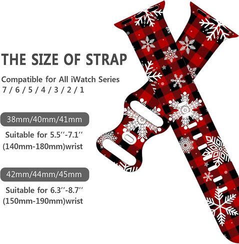 YAGEDOVIU Holiday Watch Bands ساعة متوافقة 38 مم 40 مم 41 مم 42 مم للنساء والرجال، سوار معصم بديل من السيليكون الناعم قابل للتعديل لسلسلة SE 8/7/6/5/4/3/2/1 in Kuwait