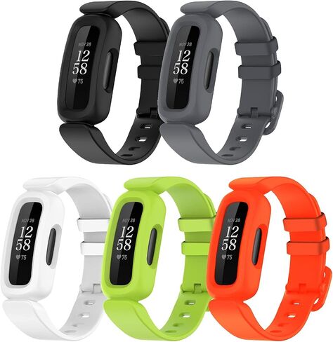 عصابات Lyforaz متوافقة مع Fitbit Ace 3 للأطفال، إكسسوارات سوار من السيليكون الناعم المقاوم للماء، استبدال أساور المعصم لساعة Fitbit Ace 3 للفتيات والأولاد in Saudi Arabia