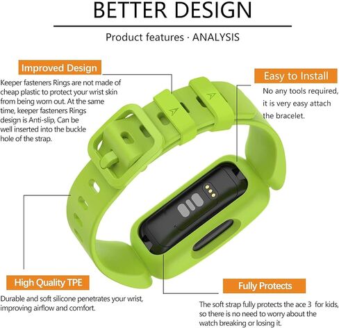 عصابات Lyforaz متوافقة مع Fitbit Ace 3 للأطفال، إكسسوارات سوار من السيليكون الناعم المقاوم للماء، استبدال أساور المعصم لساعة Fitbit Ace 3 للفتيات والأولاد in Saudi Arabia