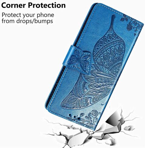 حافظة MEUPZZK لهاتف Samsung Galaxy A21، حافظة محفظة Samsung A21، جلد PU فاخر منقوش على شكل فراشة [مسند] [فتحات للبطاقات] [حزام المعصم] [6.5 بوصة] غطاء هاتف لهاتف Samsung A21 (A-Lavender) in Kuwait