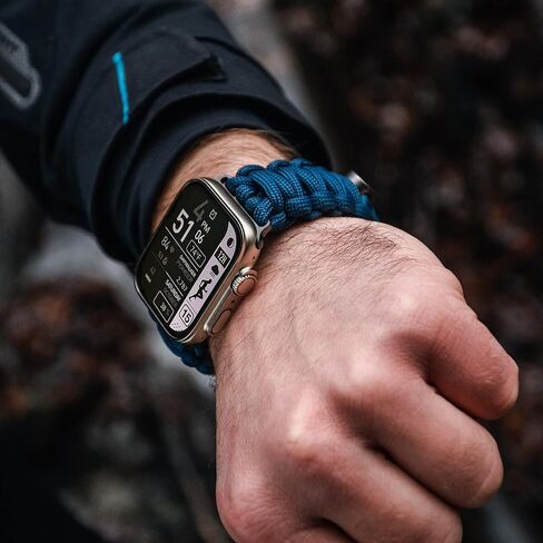 KORDIZ Survivor - سوار ساعة باراكورد Apple متوافق مع Apple Watch Series Ultra & 9/8/7/6/5/4/3/2/1/SE - 49 مم 45 مم 44 مم 42 مم - مع كبل قابل للتعديل من الفولاذ المقاوم للصدأ in Saudi Arabia