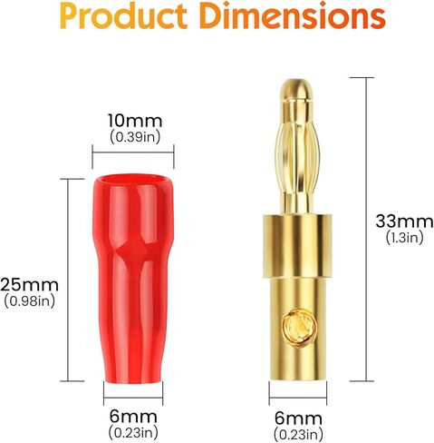 24 زوجًا من مقابس الموز، تدعم أسلاك 12 ايه دبليو جي الى 18 ايه دبليو جي، موصل مكبر صوت مطلي بالذهب لسلك مكبر الصوت ولوحة الحائط ومستقبل الصوت والفيديو ومكبرات الصوت وانظمة الصوت in Kuwait