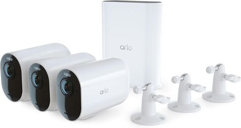 Arlo Ultra 2 XL 3-CAM KIT مع بطارية XL وغطاء و3 حوامل أمان ومحور ذكي - مجدد معتمد - VMS5342-200NAR (متجدد) in Kuwait