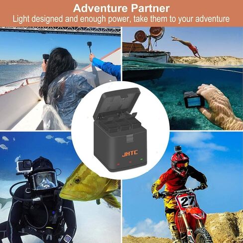JHTC Hero 8 Battery Hero 7 استبدال البطارية 3 حزم وشاحن بطارية Triple Hero 8 متوافق مع GoPro HERO8 Black، GoPro HERO6 Black، GoPro HERO5 Black، GoPro Hero 2018 in Kuwait