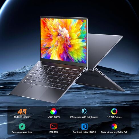 كمبيوتر محمول GMKtec 16 جيجابايت DDR5 1 تيرابايت SSD 14 بوصة 4K UHD Win 11 Pro كمبيوتر محمول مع معالج Intel Core i5 10 Core (4.4 جيجاهرتز)، Intel Iris Xe Graphics 1.2G، HDMI، WiFi 6، كاميرا ويب، USB3.2 x 3، بلوتوث 5.2 in Kuwait