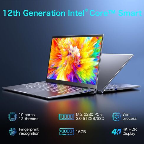 كمبيوتر محمول GMKtec 16 جيجابايت DDR5 1 تيرابايت SSD 14 بوصة 4K UHD Win 11 Pro كمبيوتر محمول مع معالج Intel Core i5 10 Core (4.4 جيجاهرتز)، Intel Iris Xe Graphics 1.2G، HDMI، WiFi 6، كاميرا ويب، USB3.2 x 3، بلوتوث 5.2 in Kuwait