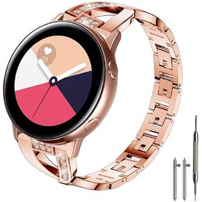 Sankel Compatible for Samsung Galaxy Watch 6/5/4/Galaxy Watch Active 2 40mm&44mm Bands,Women Metal Replacement Bracelet Strap Wristband for Galaxy Watch Active/Galaxy Watch 42mm/Gear Sport (Silver) in Kuwait